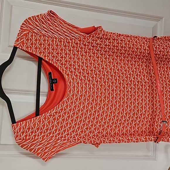 Womens Coral Color Knit Dress Size 16 - Picture 2 of 6